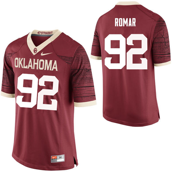 Oklahoma Sooners #92 Matthew Romar College Football Jerseys Limited-Crimson